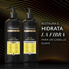 Shampoo TRESemmé Detox Hidratación, ideal para el cuidado del cabello graso, dejándolo humectado, ligero y suave 715 ml                               