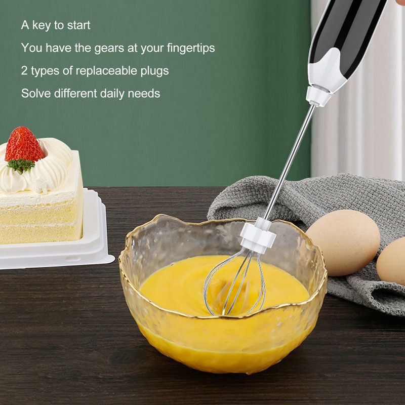 Electric Egg Beater Portable Multi Gears Milk Frother Rechargeable Kitchen