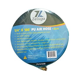 Zeluga PU14100B 1/4in. x 100ft. Polyurethane Non-Transparent and Without Wire Reinforced Air Hose, Blue