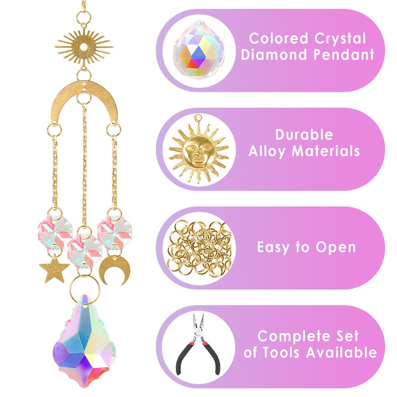 Viicoor Crystal Sun Catcher DIY Kit 200 Pieces Window and