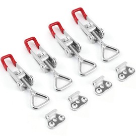 TANCUDER 4 Pack Pull Latch Adjustable Toggle Clamp Quick Release Toggle Latch 100Kg 220Lbs Holding Capacity Hasp Clip Clamp Heavy Duty Draw Latch for Door Cabinet Box Case Trunk Cases Smoker Lid Jig