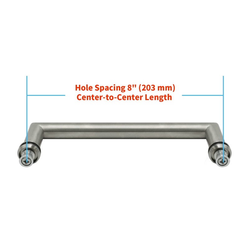CKB 8" Shower Door Pull Handle, Back to Back Shower