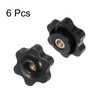 sourcing map 6pcs Star Knobs M4 Female Thread 25mm 6-Point