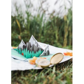 Lovepop® 3D Pop-Up Card Mountains & Valleys Greeting Card for Mountaineers, Adventurers, Mountain Lovers, Hikers for Holidays, Birthday Mountain Card | Includes Envelope & Hidden Compartment for Money