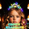 JEWEKY Light Up Rhinestone Tiara and Crown Silver Princess Birthday