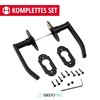 GedoTec Door Handle Wrought Iron Door Fitting Antique Black Door