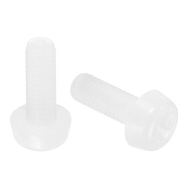 uxcell 20Pcs M3x8mm Threaded Nylon Phillips Cross Pan Head Machine Screws White