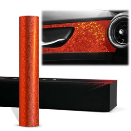 2pcs 4"x8" (10cmx20cm) Sample Dark Red PET Damascus Forged Satin Vinyl Wrap Auto Car Sticker Decal Film Sheet Bubble Free Air Release Technology