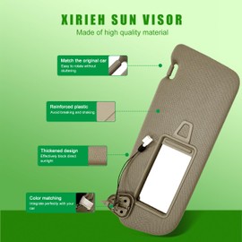 Left&Right Side Sun Visor Replacement Fits for Hyundai Santa Fe 2006-2009 Sunshade with Light Replaces# 852100W110J4 Gray (Left&Right (Beige))