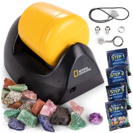 National Geographic Starter Rock Tumbler Kit - Durable Leak-Proof Rock Polisher - Complete Rock Tumbling Kit with 4-Stage Silicon Carbide Grit - Geology Hobby, Rocks & Crystals (Amazon Exclusive)