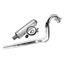 REBEKAMODS 28mm High Performance Exhaust Muffler Silencer Pipe Assembly, 1 1/8'' Silver Muffler Exhaust for Dirt Pit Bike CRF50 XR50 CRF70 SSR 110cc 125cc (with Clamp Gasket)