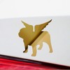 Decal Stickers of English Bulldog Angel Wings Silhouette (Metallic Gold)
