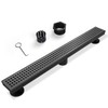 SaniteModar Linear Shower Drain 24 inch Matte Black with Square
