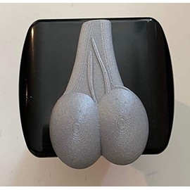 Stickysight.com Ball Sack Nuts in 3D -Black with Grey - 2 inch Trailer Hitch Cover - Bulls Funny