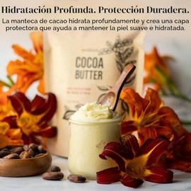 Unrefined Cocoa Butter - Raw, 100 Pure with Natural Cocoa Scent - Use in DIY Lotion, Lotion Bars and Sticks, Lip Balm, Body Butter and a Lot More...  