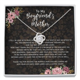 VINACUSTOM Mom Necklace, Mother in law Necklace, To My Boyfriend's Mom Gifts Necklace, Mother's day Necklace Boyfriends Mom