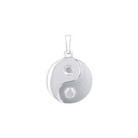 Amor Motif pendant, 925 sterling silver, unisex women's and men's pendant, 2.4 cm, silver, Yin & Yang, comes in jewellery gift box, 2023060, Sterling Silver, No Gemstone