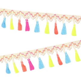 Zasiene Tassel Trim Ribbon 20 Yards Tassel Trim Bobble Trim Tassels Pompom Trim Fringe Trim Fringe Lace Trim Fringe Lace Trim Bobble Trim Colourful Tassel Trim Fringe Lace Trim