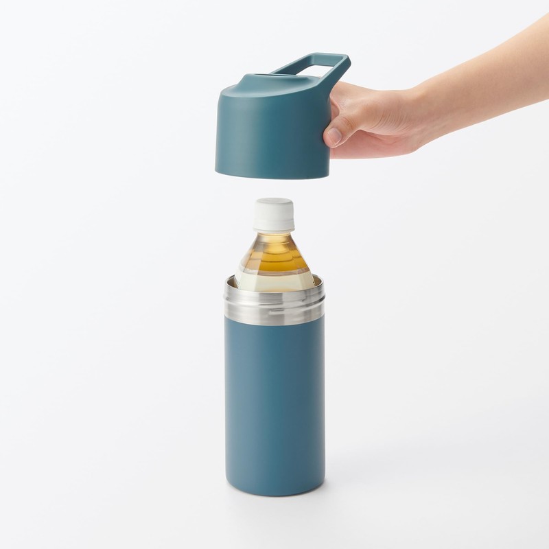 MUJI Cold-Keeping Bottle Holder for 500-650 ml Plastic Bottles, Dark