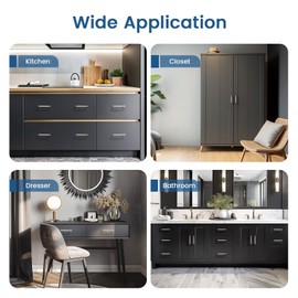 Knobonly 10 Pack Dresser Handles 3-3/4 inch (96mm) Hole Centers, Cabinet Pulls Brushed Nickel, Kitchen Cabinet Handles