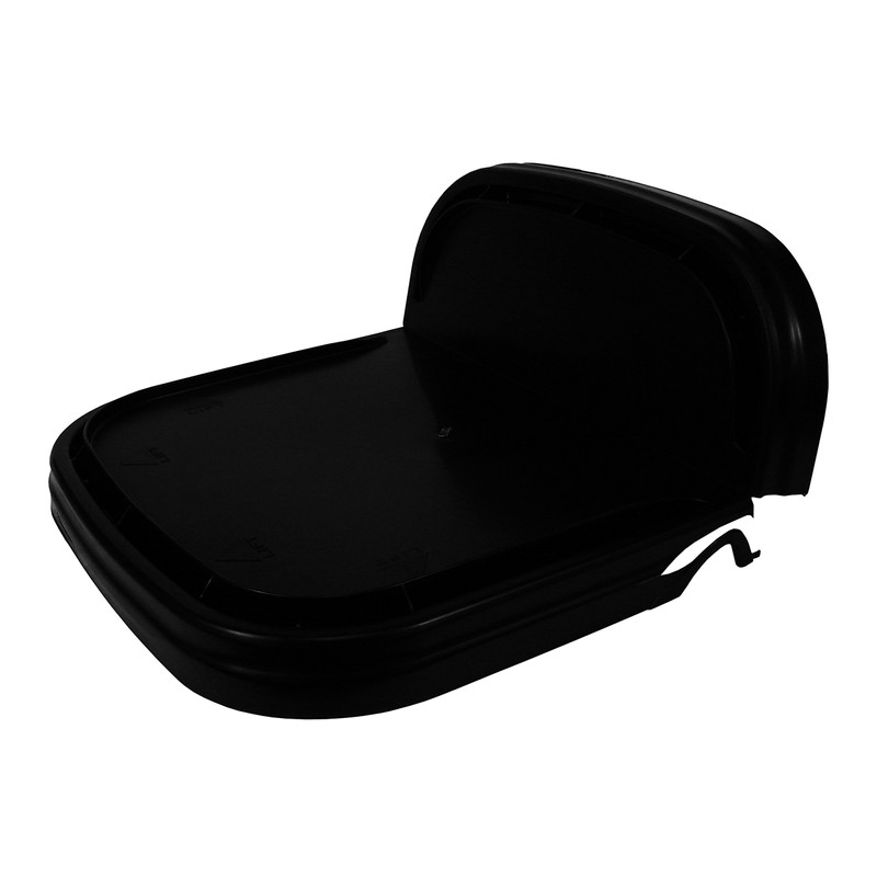 5.3 Gallon Black Rectangular Bucket/Pail with Hinged Snap Lid, 2