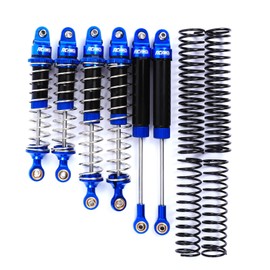 RCAWD Aluminum Shock Absorbers with Spare Springs Front Rear 6pcs for Losi 1/10 Baja Rey Hammer Rey U4 Upgrade Parts (Dark Blue)