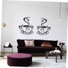 KONTONTY Sticker Wall Decals 5 Pack Cup Stickers 31x19cm Black