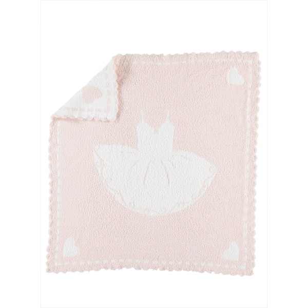 Barefoot Dreams CozyChic Scalloped Receiving Blanket - Pink & Tutu,30" x 32"