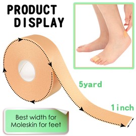 Tondiamo 6 Rolls Tape Adhesive Pads Blister Prevention Toe Tape Anti-wear Heel Pad Foam Waterproof Bandages Patch for Point Shoes Hand Foot Heel Toe Skin Feet Chafing Protector(1 Inch X 4.92 Yards)