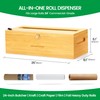 Libreshine 24" Bamboo Paper Roll Dispenser with Sliding Cutter &
