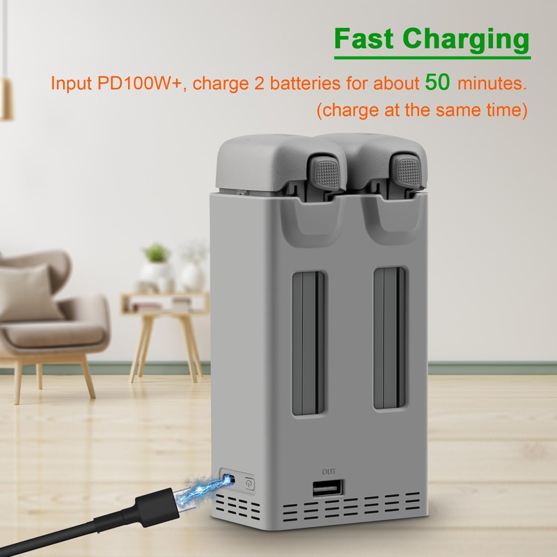 LYONGTECH 100W Dual Battery Charger with Storage Charge for DJI