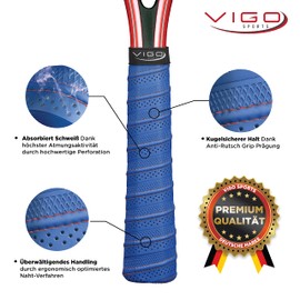 Vigo Sports® Premium Non-Slip Grip Tape - Anti Slip Overgrip Band for Tennis, Badminton & Squash Racquets - Tennis Grip Tapes for Your Racquet!, blue