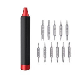 SPQPO Screwdriver Set, 22-in-1 Built In Manual Precision Screwdriver Set, Screwdriver Set with 22 pcs Tough S2 Steel Bits, Manual Pen Shape Small Screwdriver, Ideal for Electronics(Black Red)