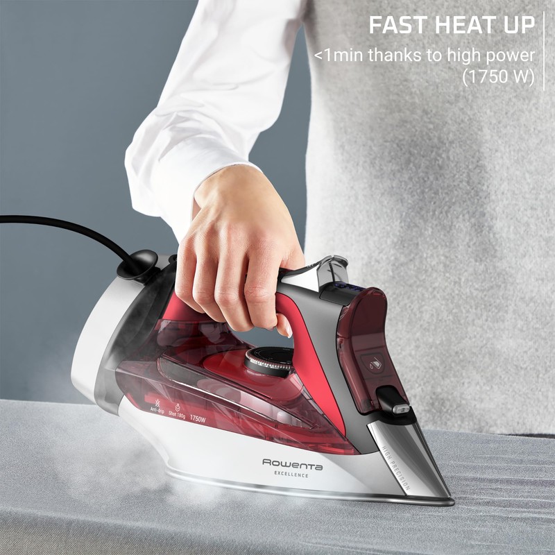 Rowenta Iron, Focus Excellence Stainless Steel Soleplate Steam Iron for