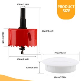 BREANIFULL Pack of 8 Table Cable Grommet Desk Grommet with Hole Saw Computer Grommet Wire Hole 60 mm Table Guide Organiser Round for Home and Office Table Cable Cord Management (White)