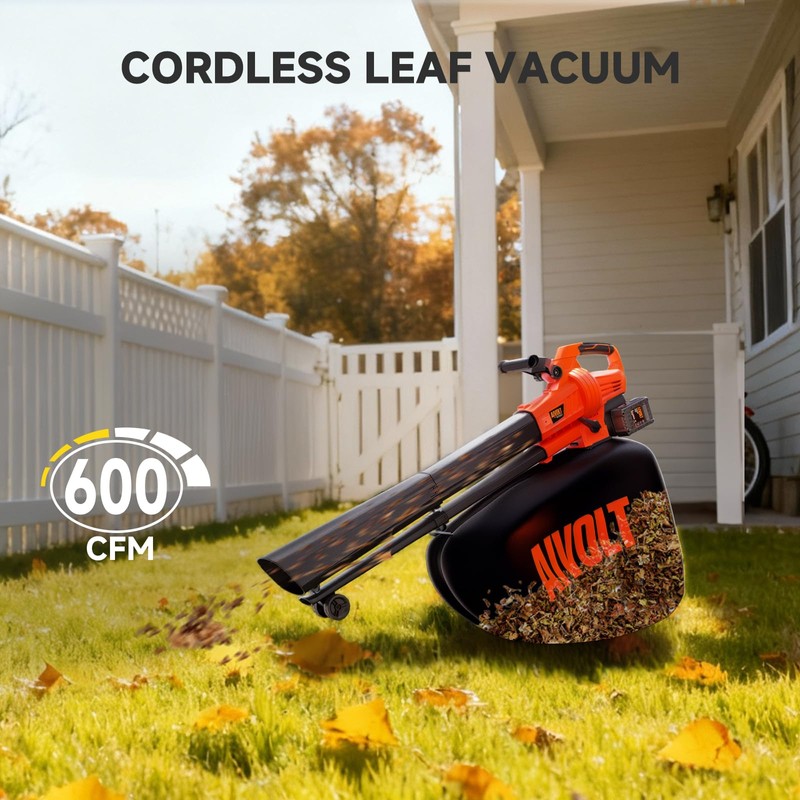 AIVOLT Cordless Leaf Blower Vacuum Mulcher 3-in-1 Leaf Vacuum with