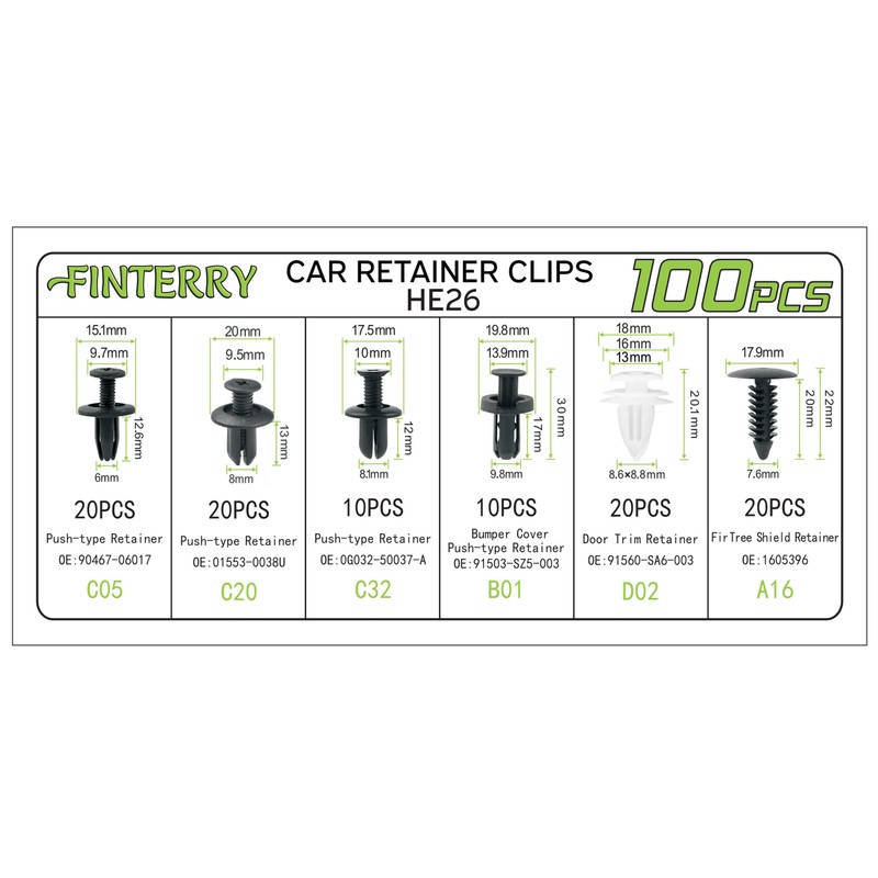 Mounting Clips Car + Car Tool Set for Disassembly, 100