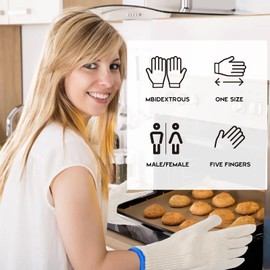 Oven Heat Resistant Gloves for Cooking Grilling BBQ Baking Mitts Thick Kitchen Gloves Non-Slip Reusable