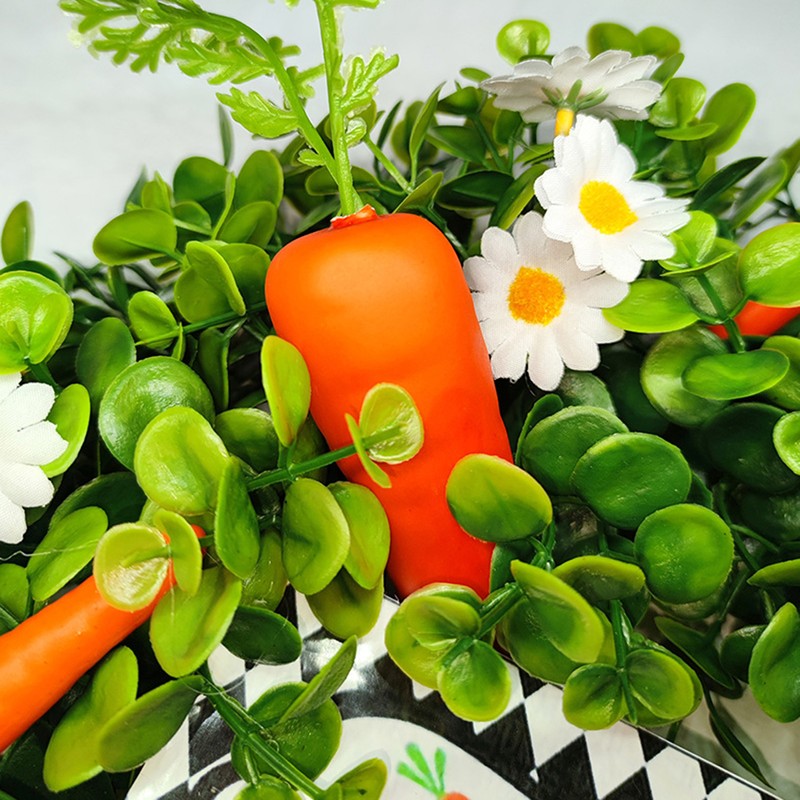 Easter Carrot Wreath Daisy Eucalyptus Wreath Indoor Outdoor Happy Easter