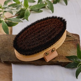 Professional Energy Body Brush Oval Shape "Die Energievolle" Made of Beech Wood