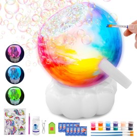 Paint Your Own Bubble Machine Kit,DIY Bubble Blower with Unicorn Painting Crafts,10000+ Big Bubbles Per Minute, USB Charge Bubble Makers for Kids Gifts for Boys Girls Indoor Outdoor Birthday Party