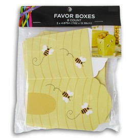 Holiday Decor Beehive and Bumblebees Loot Party Favor Boxes - 8 Count - 3 x 4.875 Inch Assembled