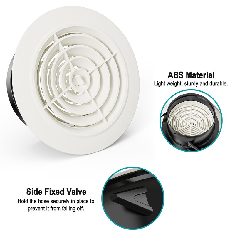HG POWER 6 Inch Soffit Vent，Round Air Vent Cover with