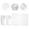 IWOWHERO 4pcs Clear DIY Nail Art Stamping Plates with Manicure