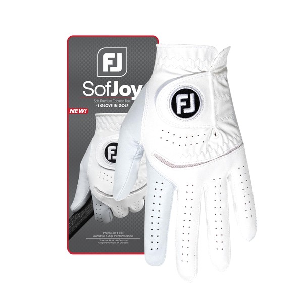 FootJoy Men's SofJoy Golf Glove, White, XX-Large, Worn on Left