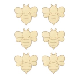 Bumblebee Unfinished Laser Cut Wooden Shapes - Natural Wood - 6 Pieces