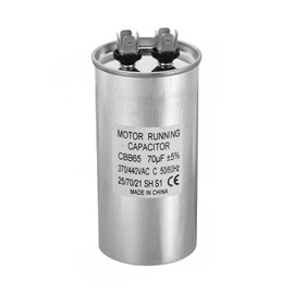 PATIKIL 70uF ±5% 70MDF 370/440V AC Fan Start Capacitor, CBB65 Circular Run Capacitor for AC Motor Run Air Conditioner Cool Heat Pump Condenser Straight