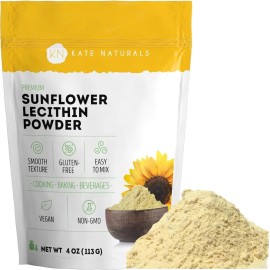 Kate Naturals Sunflower Lecithin Powder for Baking Bread Gummies Cooking 4oz ...