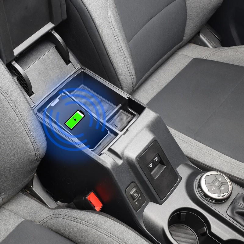 IAG I-Line Armrest Organizer w/Wireless Phone Charging Pad for Ford