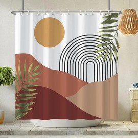 Shower Curtains Bathroom Curtain with Hooks,Blue Marble Design Modern Shower Curtain Waterproof Fabric Bath Curtain, Ideal to Bathroom Decor (C-Boho Pattern, W:180cm*H:200cm)